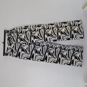 Art black & white denim fun Abstract oversizer Wide Leg Jeans